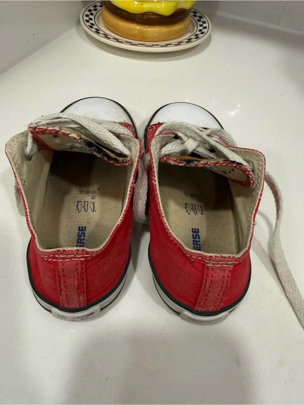 Converse Chuck Taylor All Star Red Canvas Sneakers with Leopard Print Tongue